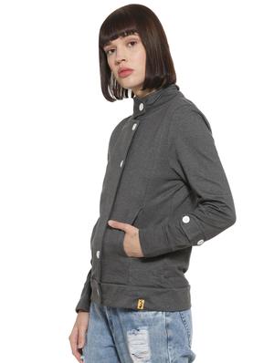 lapel neck solid jacket - 16746427 - Standard Image - 2
