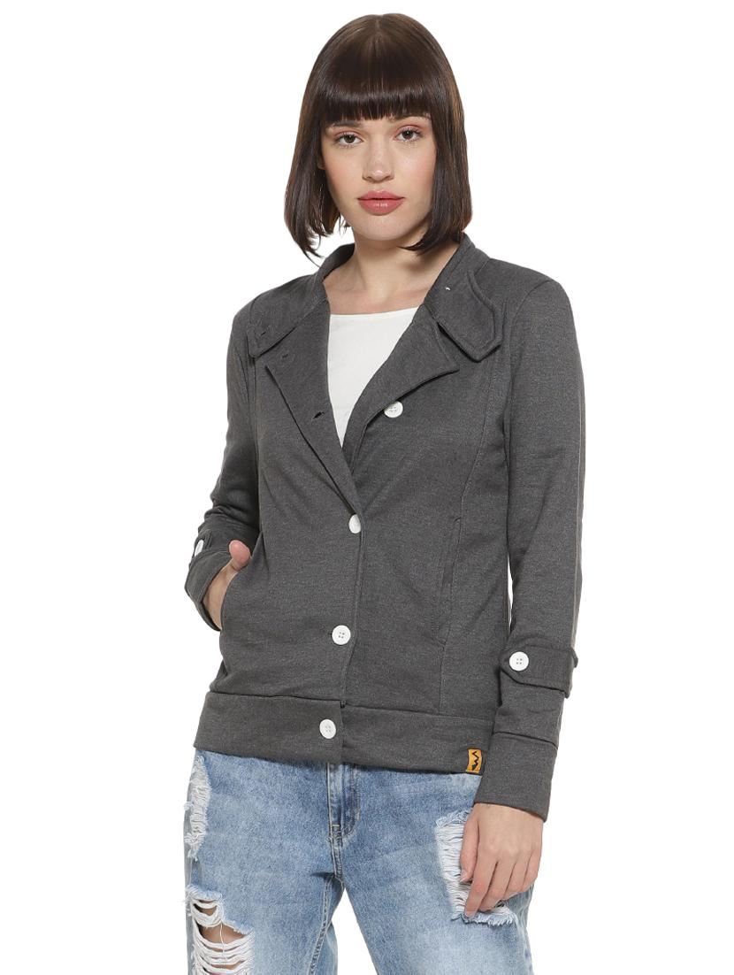 lapel neck solid jacket - 16746427 - Zoom Image - 1