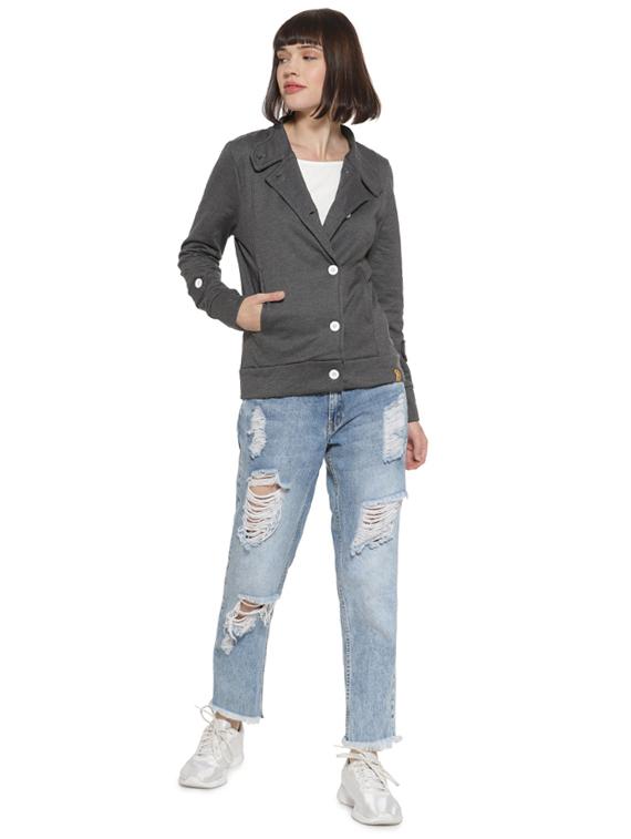 lapel neck solid jacket - 16746427 - Zoom Image - 4