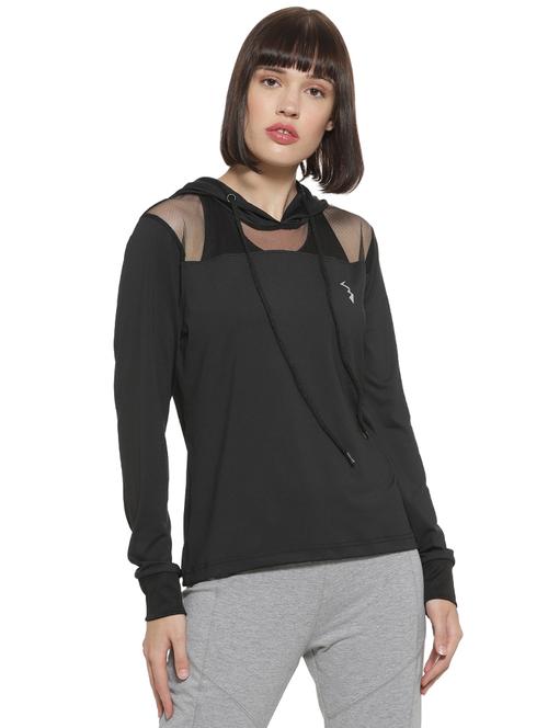 hooded neck sheer panel sweatshirt - 16746429 - Very Small Image - 1