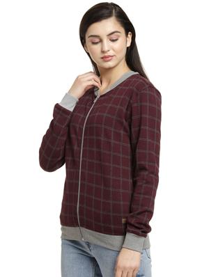 contrast ribbed checkered jacket - 16746436 - Standard Image - 2