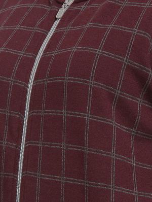 contrast ribbed checkered jacket - 16746436 - Standard Image - 5