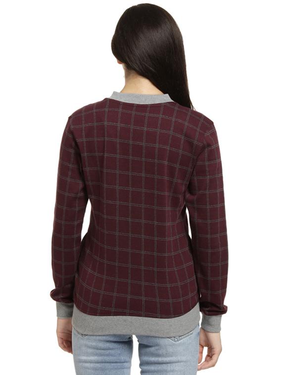 contrast ribbed checkered jacket - 16746436 - Zoom Image - 3
