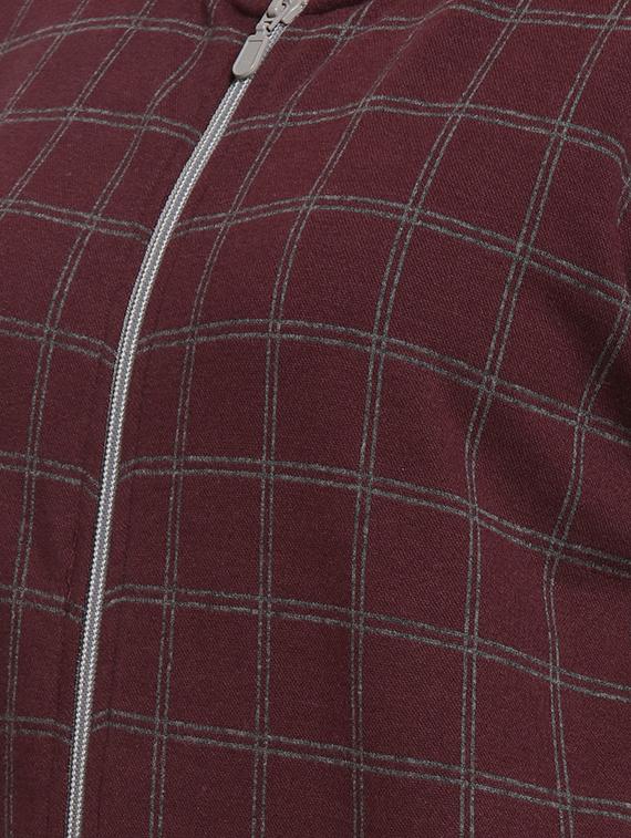 contrast ribbed checkered jacket - 16746436 - Zoom Image - 5