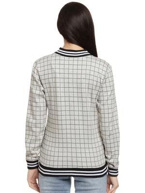 contrast ribbed checkered jacket - 16746437 - Standard Image - 3