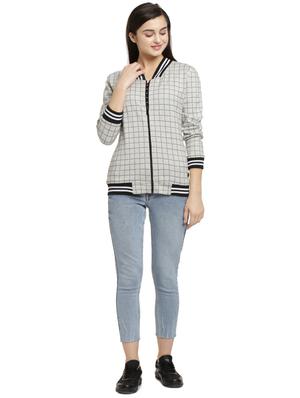 contrast ribbed checkered jacket - 16746437 - Standard Image - 4