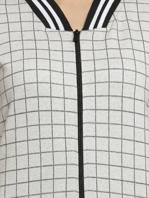 contrast ribbed checkered jacket - 16746437 - Standard Image - 5