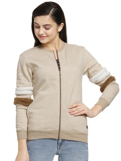 fur detail solid jacket - 16746438 - Standard Image - 1