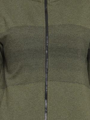 contrast ribbed turtle neck jacket - 16746441 - Standard Image - 5