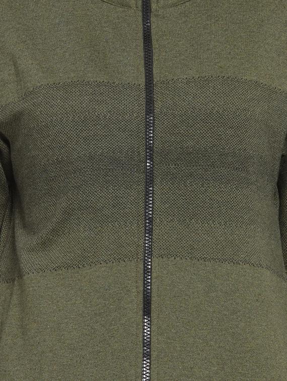 contrast ribbed turtle neck jacket - 16746441 - Zoom Image - 5