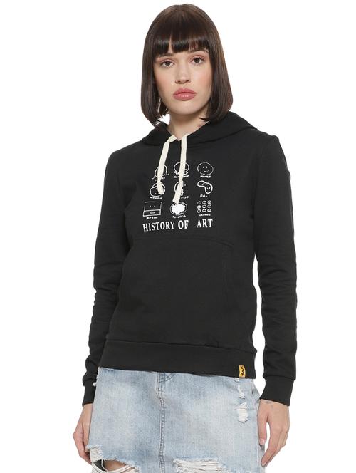 long sleeved quirky print hooded sweatshirt - 16746449 - Standard Image - 1