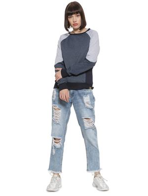 raglan sleeved color block sweatshirt - 16746462 - Standard Image - 4