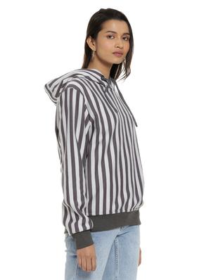 long sleeved striped hooded sweatshirt - 16746472 - Standard Image - 2