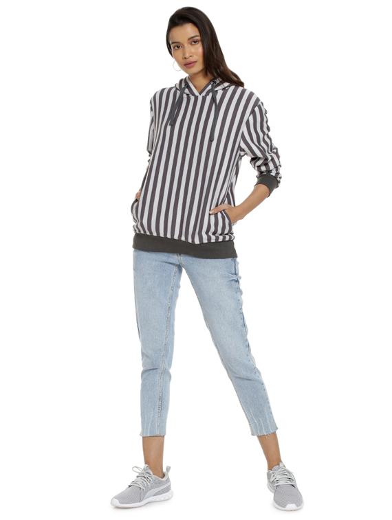 long sleeved striped hooded sweatshirt - 16746472 - Zoom Image - 4