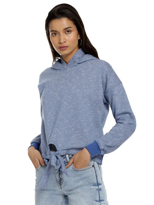 tie knot striped hooded sweatshirt - 16746473 - Standard Image - 1