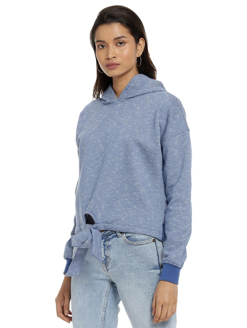 tie knot striped hooded sweatshirt - 16746473 - Zoom Image - 2