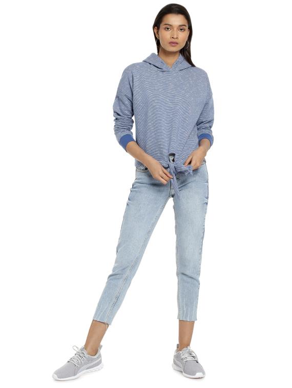 tie knot striped hooded sweatshirt - 16746473 - Zoom Image - 4
