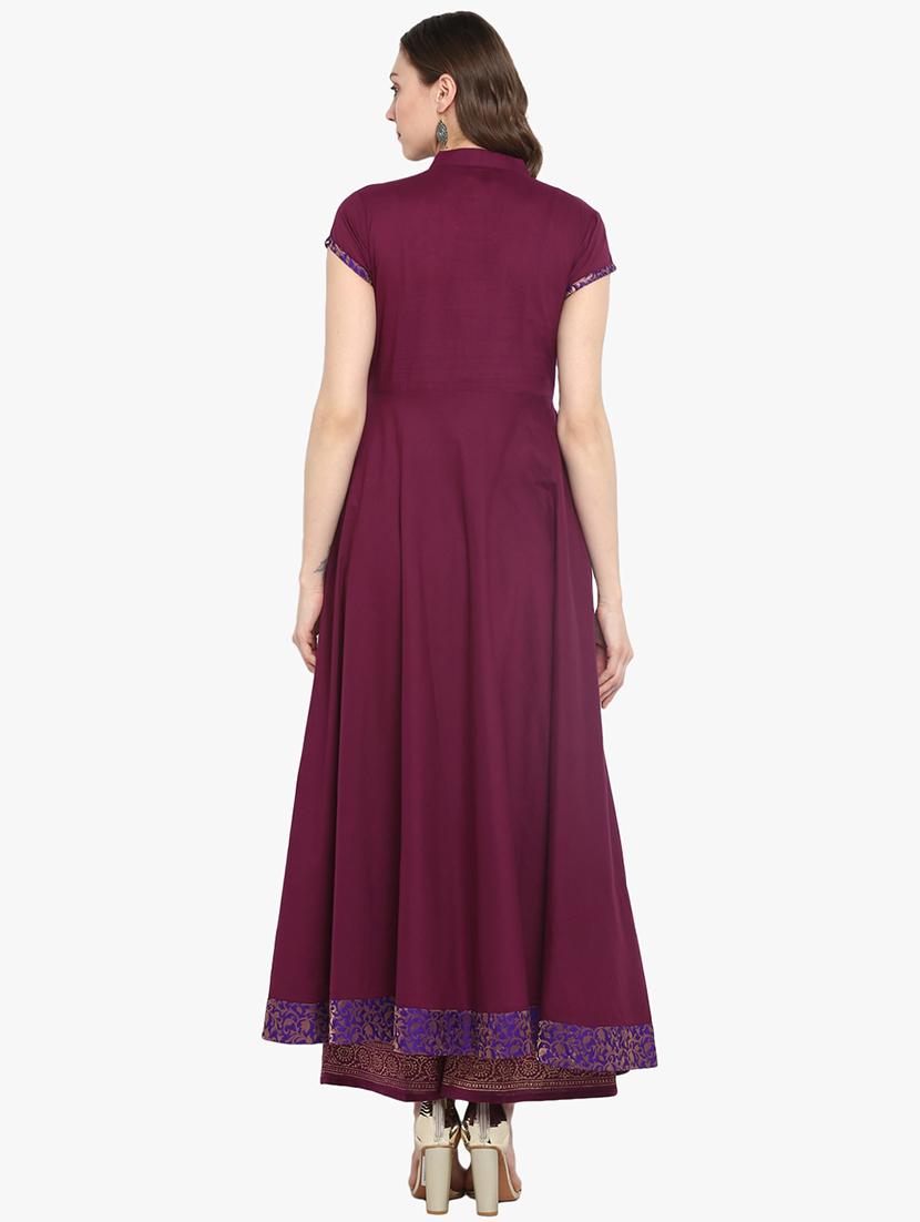 block print anarkali kurta - 16746487 - Zoom Image - 3