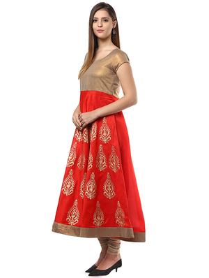 block print anarkali kurta - 16746489 - Standard Image - 2
