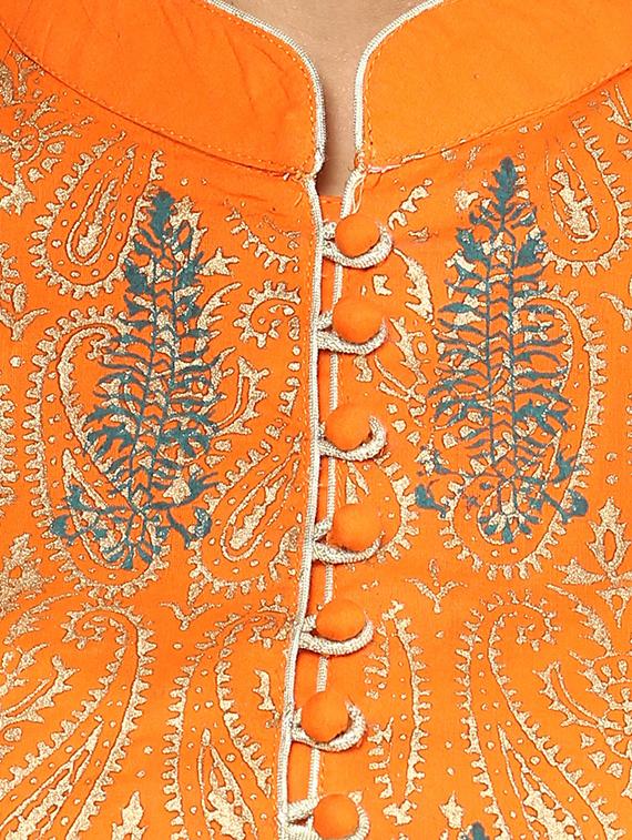 block print anarkali kurta - 16746490 - Zoom Image - 4
