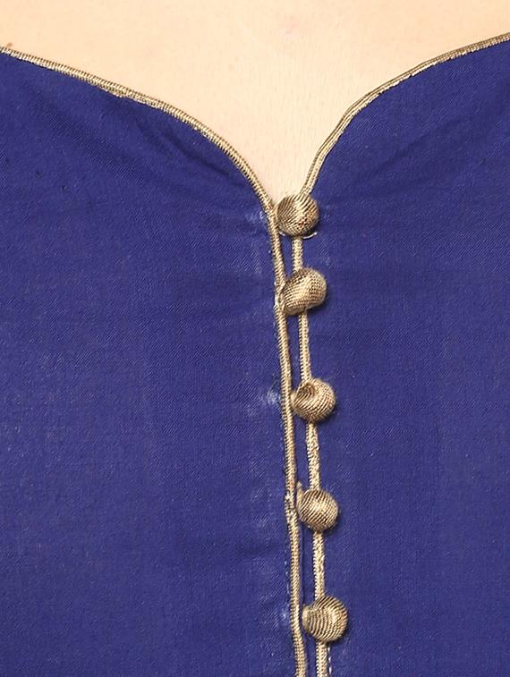 blue block print anarkali kurta - 16746494 - Zoom Image - 4