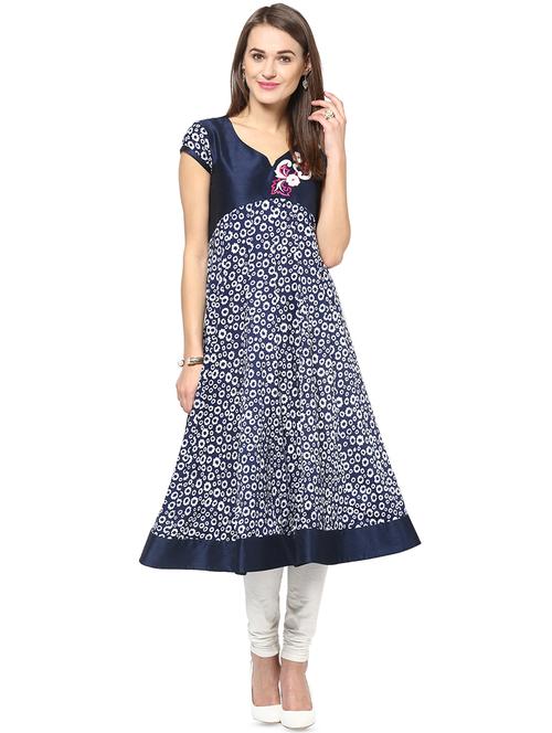block print anarkali kurta - 16746497 - Standard Image - 1