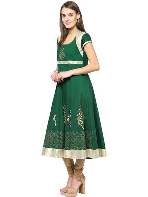 block print anarkali kurta - 16746500 - Standard Image - 2