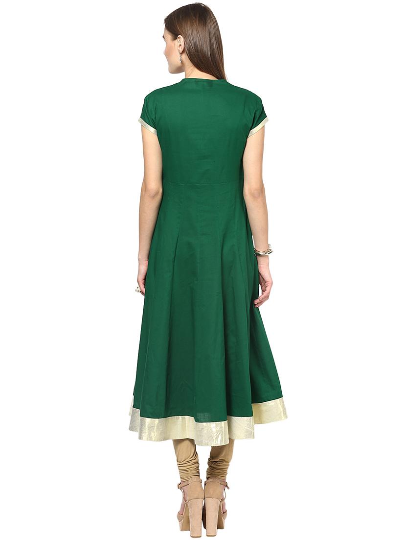 block print anarkali kurta - 16746500 - Zoom Image - 3