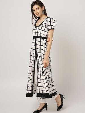 block print anarkali kurta - 16746505 - Standard Image - 2