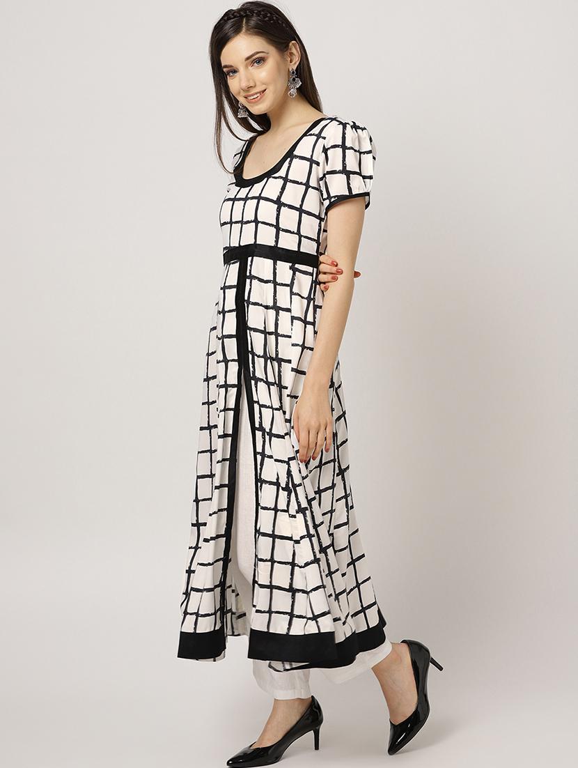 block print anarkali kurta - 16746505 - Zoom Image - 2