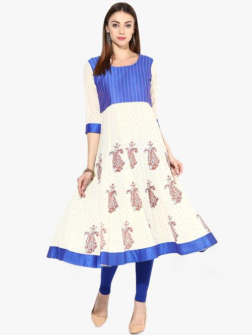 block print anarkali kurta - 16746523 - Standard Image - 1