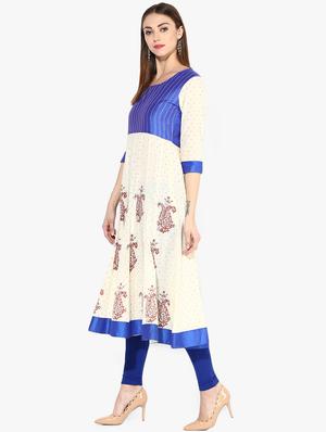 block print anarkali kurta - 16746523 - Standard Image - 2