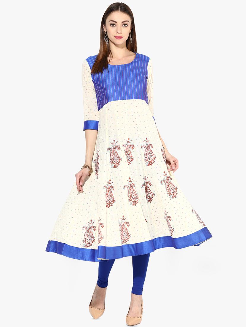 block print anarkali kurta - 16746523 - Zoom Image - 1