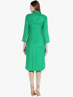 foil print straight kurta - 16746528 - Standard Image - 3