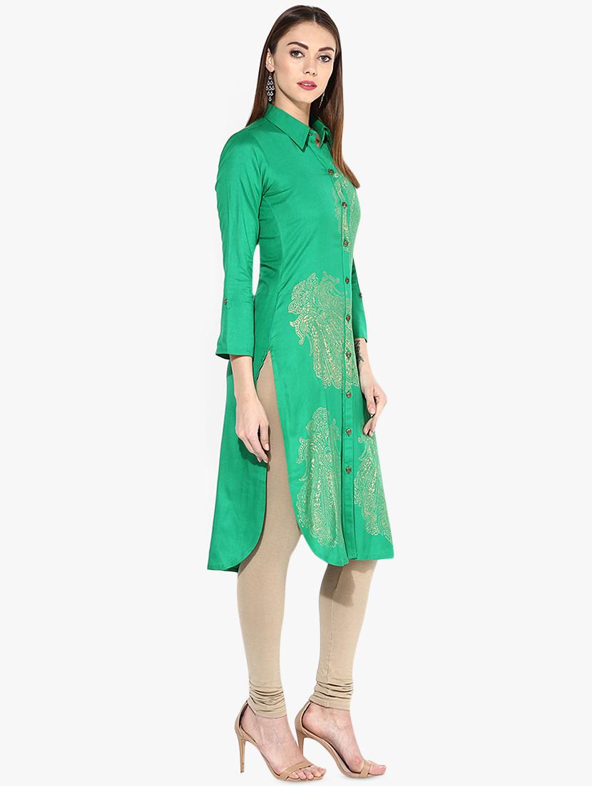 foil print straight kurta - 16746528 - Zoom Image - 2