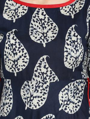 navy rayon straight kurta - 16746543 - Standard Image - 4