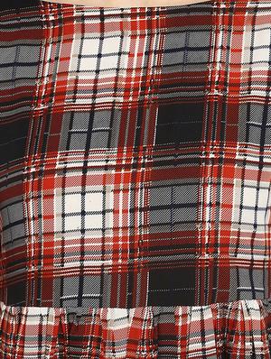 bell sleeved checkered maxi dress - 16746553 - Standard Image - 4