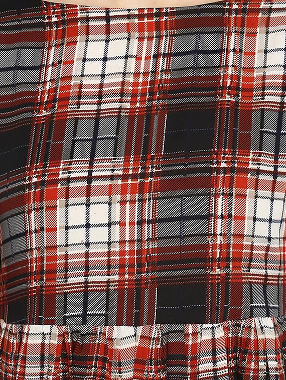 bell sleeved checkered maxi dress - 16746553 - Zoom Image - 4