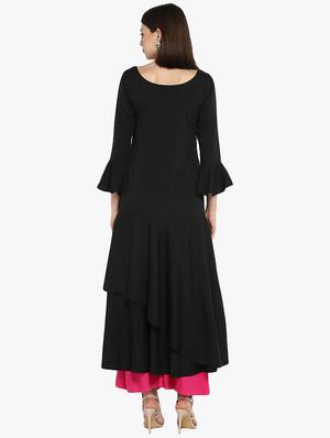 bell sleeved gathered layered dress - 16746555 - Standard Image - 3