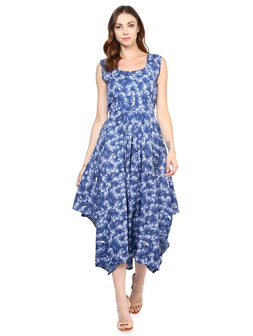 jagged hem floral asymmetric dress - 16746557 - Zoom Image - 1