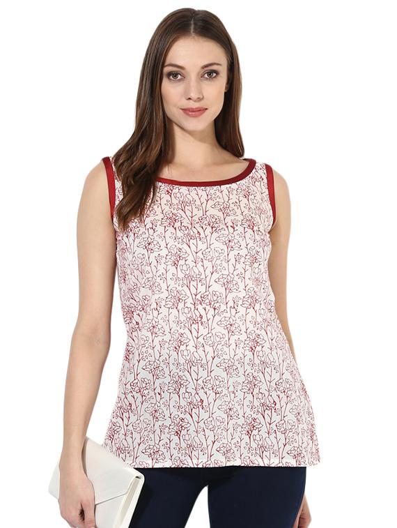 boat neck floral top - 16746559 - Zoom Image - 1