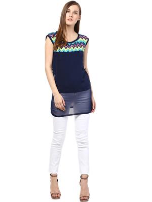 round neck chevron top - 16746567 - Standard Image - 4