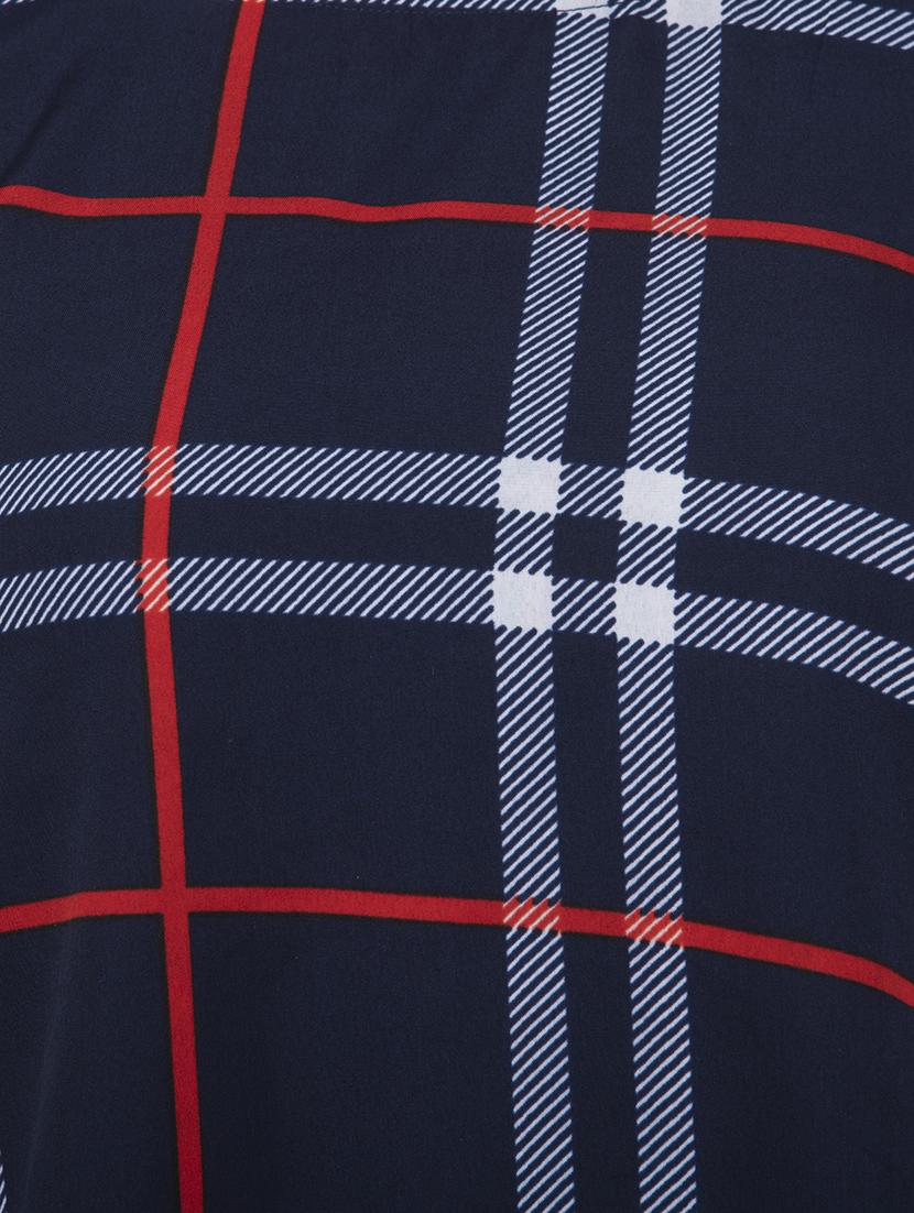 round neck bell sleeved plaid top - 16746606 - Zoom Image - 4