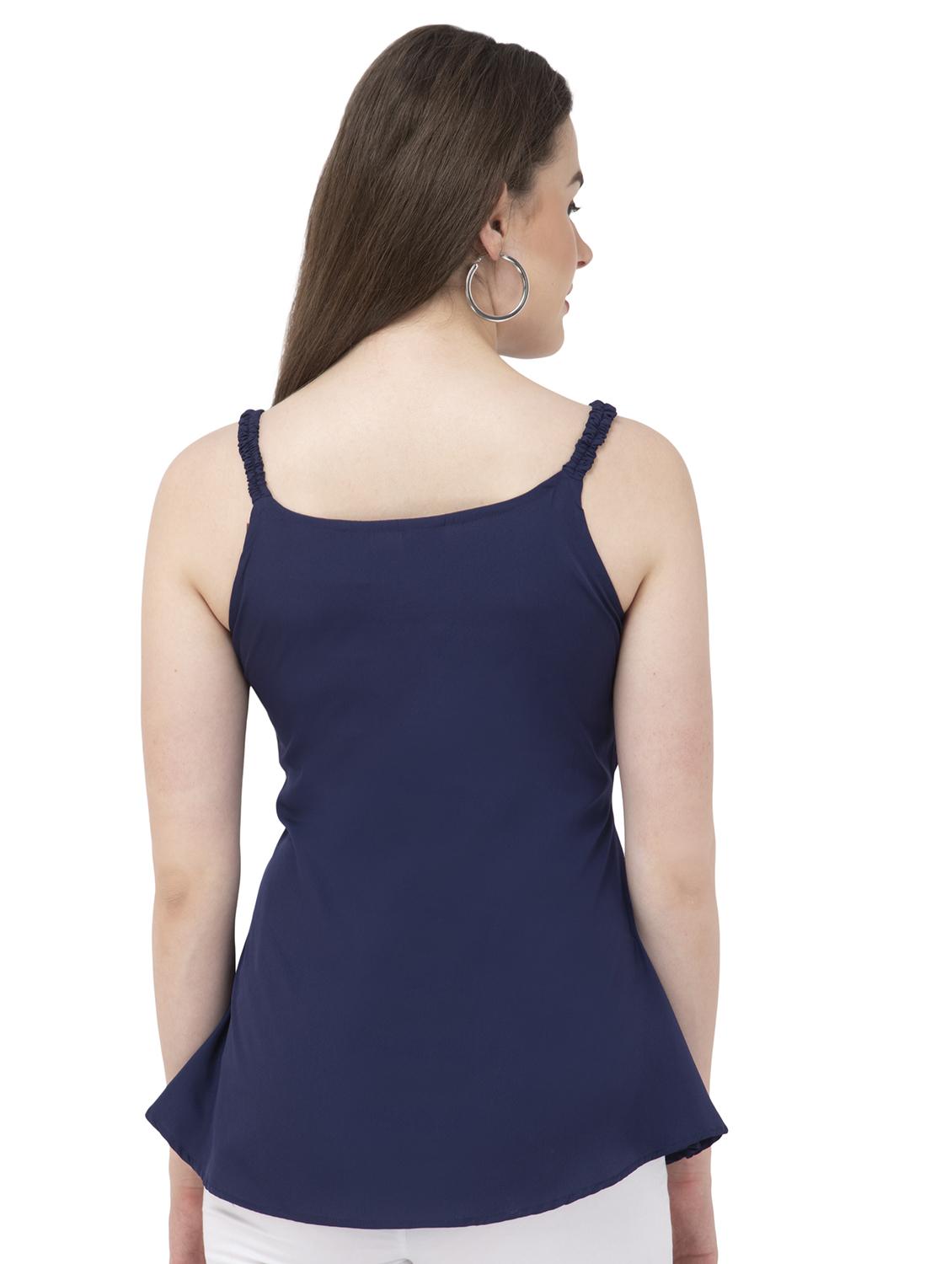 round neck tie knot layered top - 16746609 - Zoom Image - 3