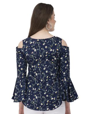 cold shoulder bell sleeved floral top - 16746611 - Standard Image - 3