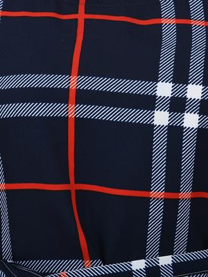 round neck tie knot plaid top - 16746612 - Standard Image - 4