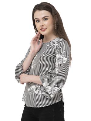 round neck floral striped top - 16746615 - Standard Image - 2