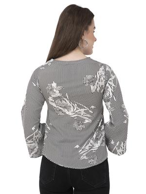 round neck floral striped top - 16746615 - Standard Image - 3