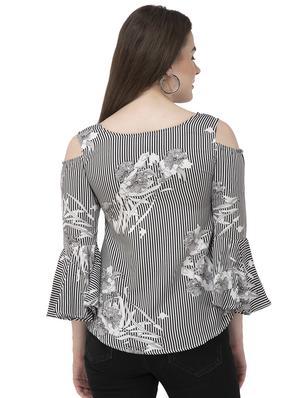cold shoulder bell sleeved floral top - 16746616 - Standard Image - 2