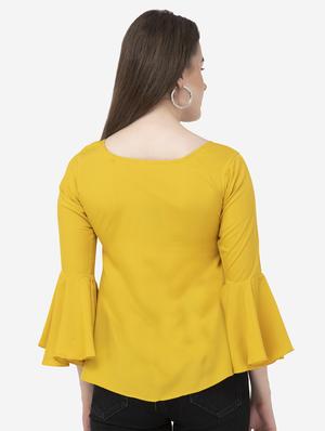 round neck bell sleeved top - 16746620 - Standard Image - 3
